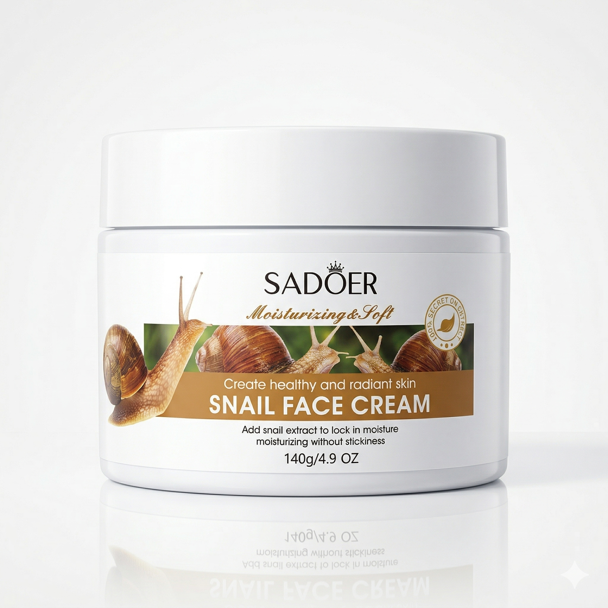 SADOER Snail Face Cream - Moisturizing & Soft (140g)  140g (4.9 oz).