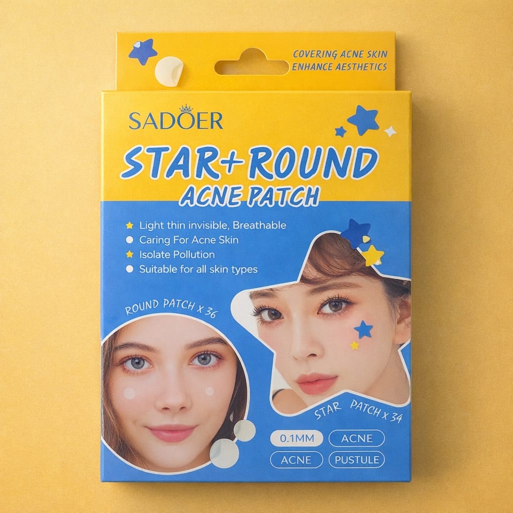 SADOER Star + Round Acne Patch - Hydrocolloid Blemish Treatment (70 Patches)