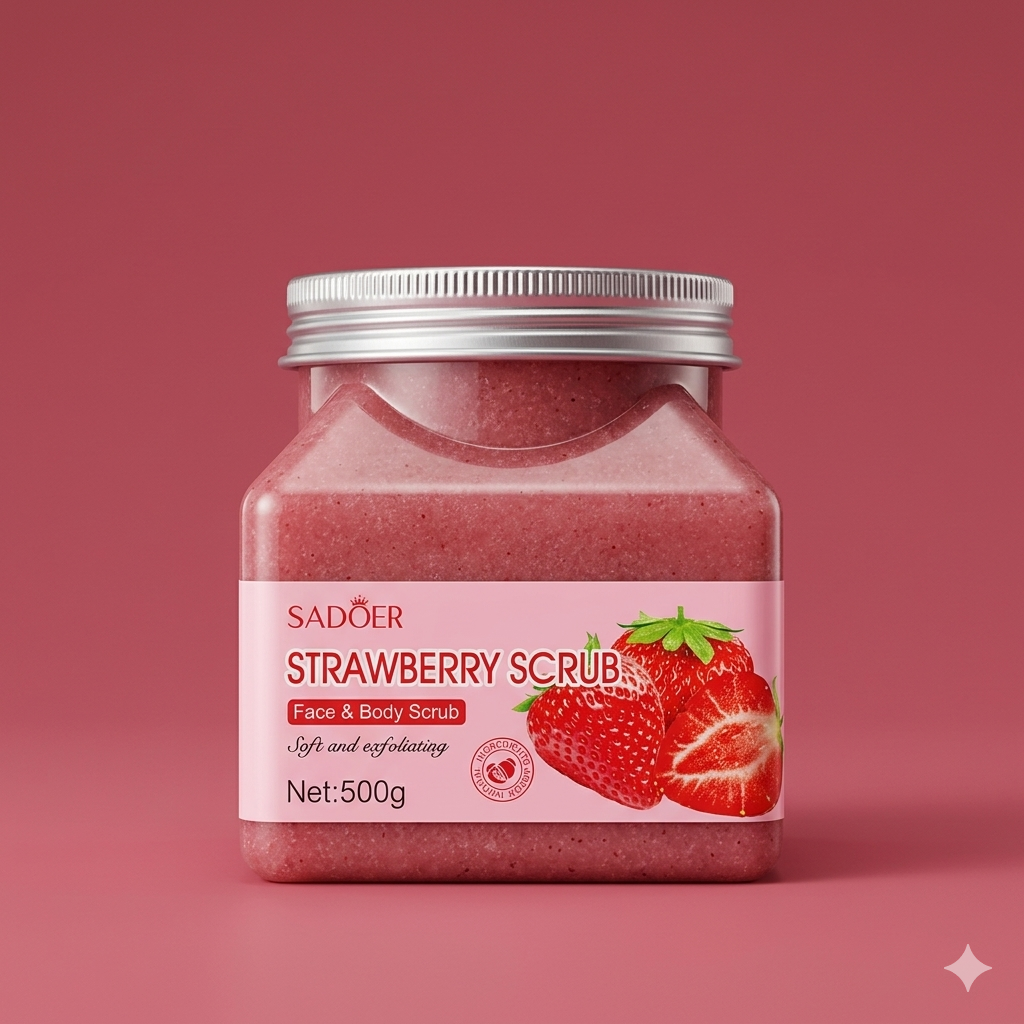 SADOER Strawberry Face & Body Scrub (500g)