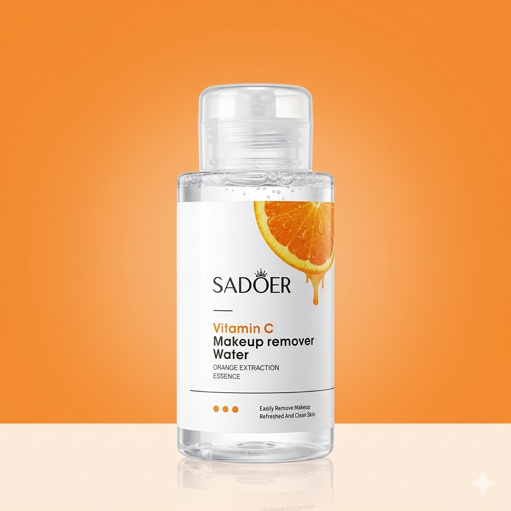 SADOER Vitamin C Makeup Remover Water with Orange Extraction Essence