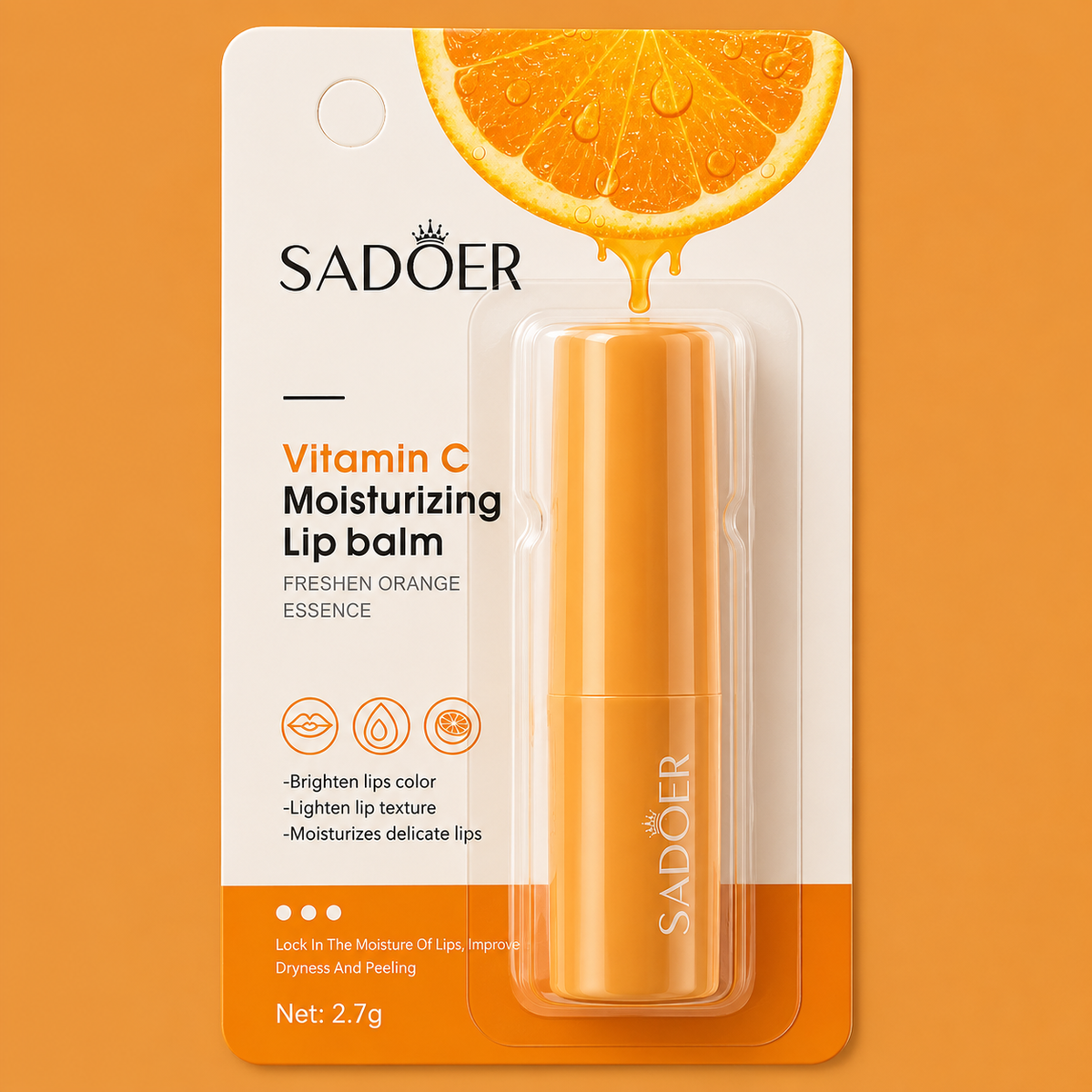 SADOER Vitamin C Moisturizing Lip Balm – Fresh Orange Essence