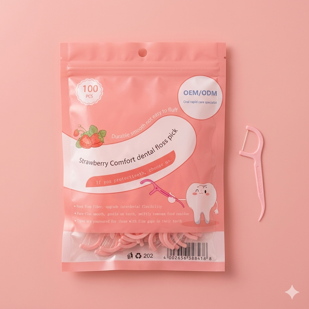 Strawberry Comfort Dental Floss Picks (100 PCS)