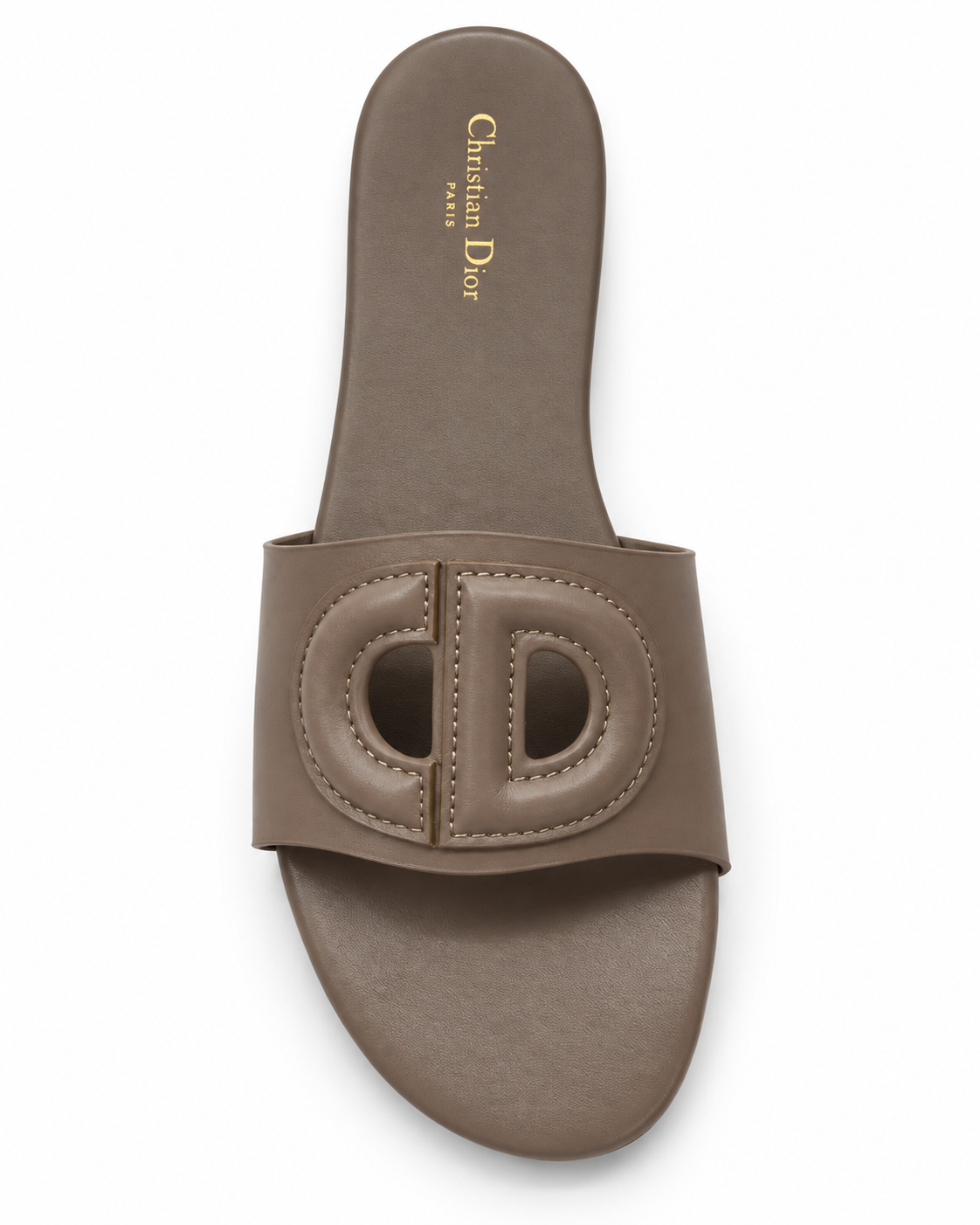 Taupe Padded Cutout Flat Slide Sandal size (38) - product image 2