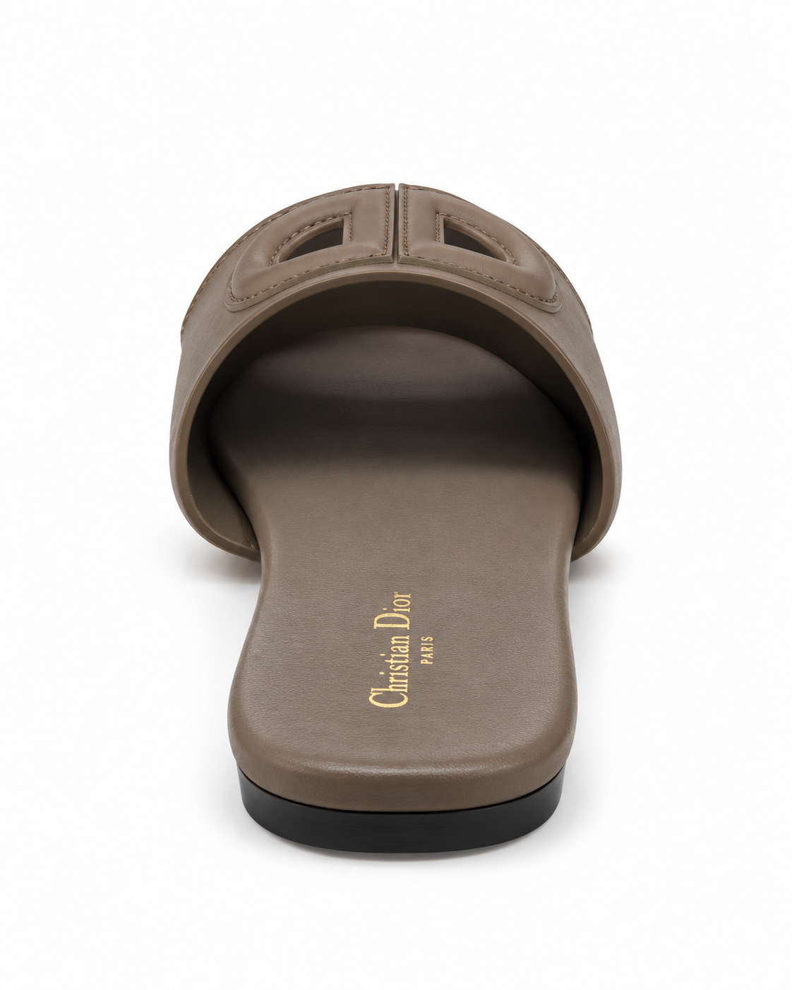 Taupe Padded Cutout Flat Slide Sandal size (38) - product image 3