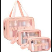 Transparent Travel Wash Bag Set