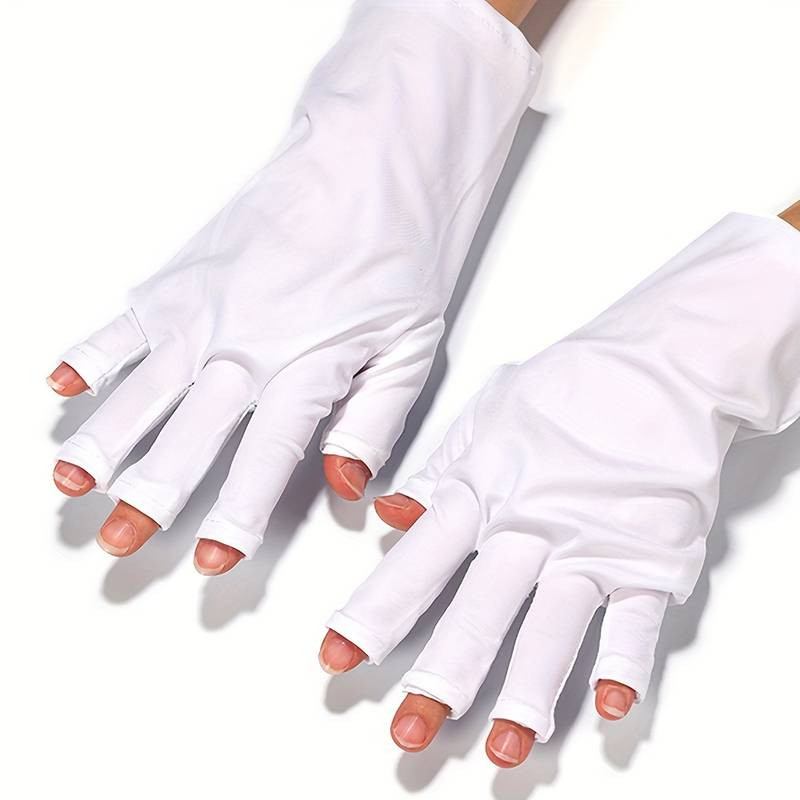 UV Protection Nail Gloves (White)