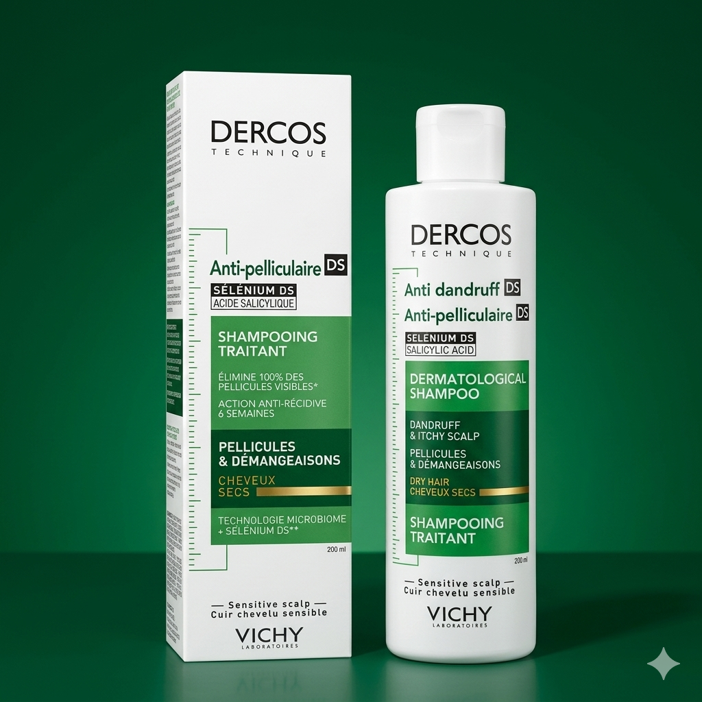 Vichy Dercos Technique Anti-Dandruff DS Dermatological Shampoo - Dry Hair (200ml)