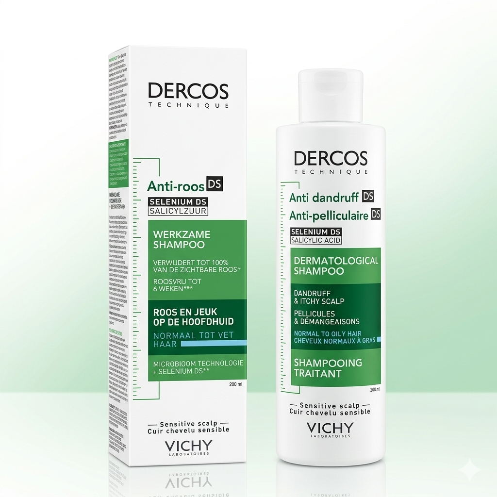 Vichy Dercos Technique Anti-Dandruff DS Dermatological Shampoo - Normal to Oily Hair (200ml)