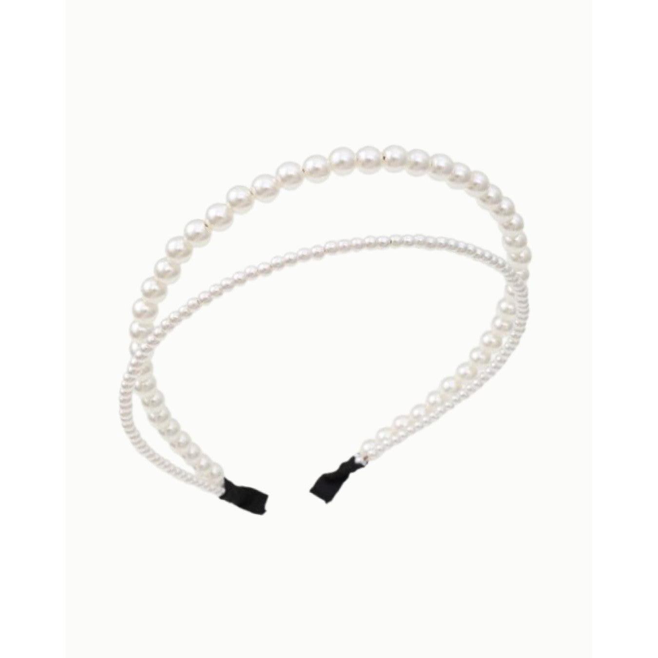 عصابة شعر مزدوجة الطبقات من اللؤلؤ